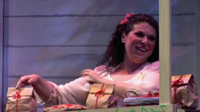 Marie sets up her Cherry booth